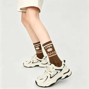 Custom Crew Sport Socks Knitted Sweat Absorbent Spring Socks with Custom Logo
