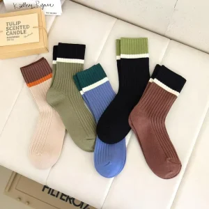 Custom Crew Thick Eco Friendly Minimal Plain Printed Style Daily Casual Outfit Matching Socks Children