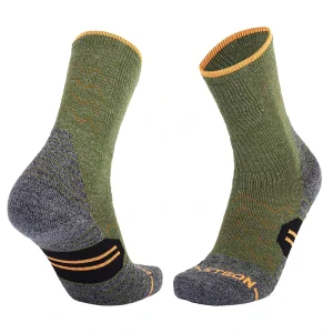 Custom Crew Thick Warm Wool Sports Socks Winter Outdoor Hiking Socks with Camouflage Pattern Cuff & Bottom Design