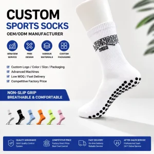 Custom Crew Winter Children’s Grip Socks Manufacturer OEM LOW MOQ Anti Slip for Football Soccer