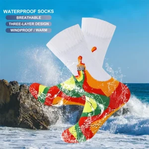 Custom Crew Youth Women Men 3 Layer Breathable Waterproof Windproof Hiking Socks for Moisture Wicking Ski