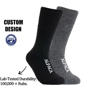 Custom Design Alpaca Wool Thermal Durable Crew Socks for Men and Women