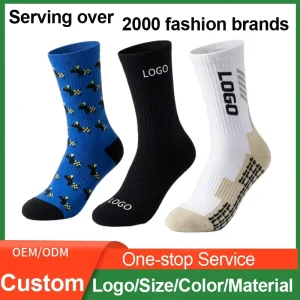 Custom Design Autumn Knitted Sports Socks Quick Dry Anti Slip Breathable Eco Friendly Spandex Polyester Cotton ODM