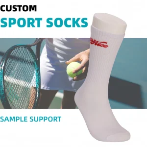 Custom Design Breathable Elastic Non Slip 82% Cotton Knitted Mid Calf Sports Socks for Youth Spring Indoor Sports