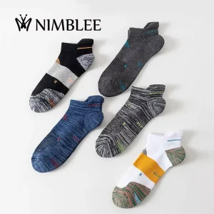 Custom Design Cushioned Jauqard Fitness Socks Ankle Men’s Compression Sport Marathon Trail Hiking Running Bottom Socks