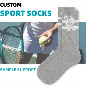 Custom Design Durable Elastic Top Breathable Mesh Cotton Rich Knitted Crew Non Slip Athletic Socks for Teens Spring