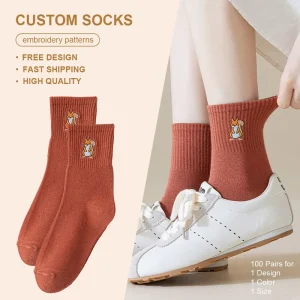Custom Design Embroidered Logo Men Women Socks Fashion Crew Custom Running Socks
