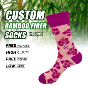 Custom Design Fashion Knitted Cotton Bamboo Fiber Breathable Sweat Absorbent Crew Unisex Socks for Casual Wear