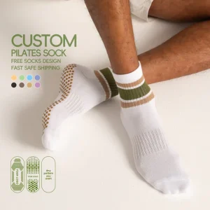 Custom Design High Quality Made Breathable Yoga Socks Anti slip Grip Embroidery Pilates Socks design for Free