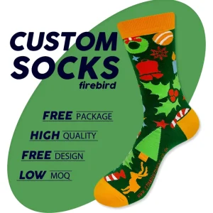 Custom Design Jacquard Pattern Breathable Cotton Bamboo Fiber Anti Bacterial Funny Comfort Fit Casual Crew Socks