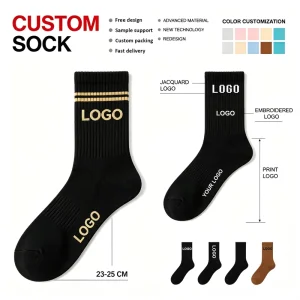 Custom Design Men Knitted Cotton Sports Running Socks Unisex Outdoor Athletic Socks