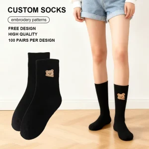 Custom Design Men Women Athletic Socks Embroidery Logo Cotton Custom Socks For Sports