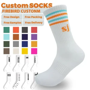 Custom Design Men’s Adults Crew Athletic Socks Breathable Logo Sports Socks