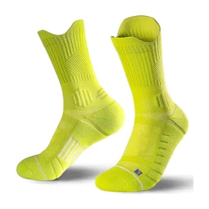 Custom Design Men’s Sports Crew Socks Knitted Cotton Bamboo Fiber Breathable Eco Friendly for Autumn Logo Cuff