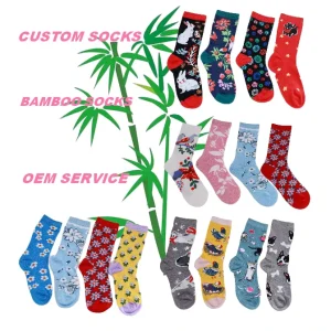 Custom Design OEM Eco Friendly Knitted Bamboo Crew Socks Moisture Wicking Quick Dry Daily Women’s Keep Feet Fresh All