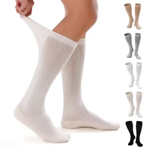 Custom Design OEM Soft Bamboo Women Sport Socks Men Breathable Knee High Diabetic Sock