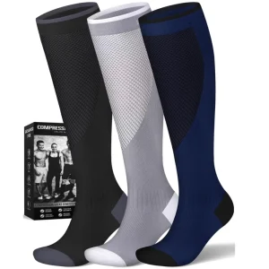 Custom Design Sports Compression Sleeves Anti-Fatigue Elastic Running Support Socks Padded Heel Medical Compression Socks