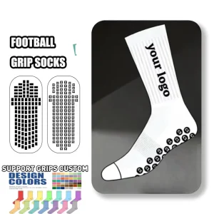 Custom Design Youth Football Soccer Anti Slip Grip Socks Breathable Quick Dry Spandex Polyester Sport Terry Club Team Socks