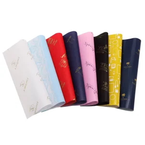 Custom Designed Logo Printed Single Side Coated Wax Moisture Proof Tissue Paper for Shoes Clothing Socks Packaging Gift Wrapping