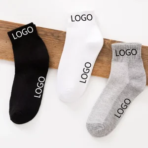 Custom Designed Men’s Ankle Socks Logo Printed Grip Anti Bacterial Anti Slip Simple Fashion Socks Custom Colors Sizes