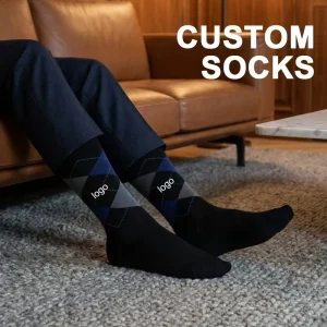 Custom Dress Crew Socks Unisex One Size Soft Breathable Anti Odor Combed Cotton Socks for Business Formal Office Daily Wear