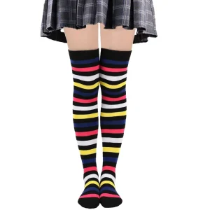 Custom Dress Over Logo Knee High Knitted Long Socks Women Girls Thigh High Party Socks