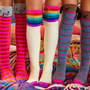 Custom Dress Over Logo Knee High Knitted Long Socks Women Girls Thigh High Socks Custom No Minimum