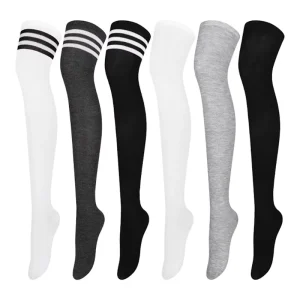 Custom Dress Over Logo Knee High Knitted Long Socks Women Girls Thigh High Socks Custom No Minimum