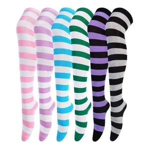 Custom Dress Over Logo Knee High Knitted Long Socks Women Girls Thigh High Socks Custom No Minimum