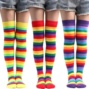 Custom Dress Over logo Knee High Knitted Long Socks Women Girls Thigh High Party Socks Custom