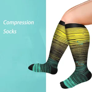 Custom Elastic Compression Socks Plus Size Fitness Sports Running for Women Men