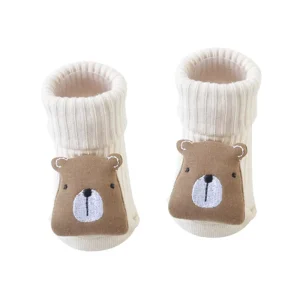 Custom Embroidered BCI Cotton Crew Socks Kids Non Slip Cute Animal Design All Season Toddler Baby Socks Summer Stockings Pattern