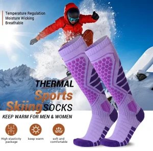Custom Factory Direct Sales High Quality Winter Skiing Outdoor Waterproof Cotton Youth Woman’s Knee Socks Thick Knitted
