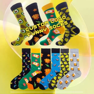 Custom Fashion Funny Pattern Crazy Socks Colorful Dress Crew Men Fancy Socks Cartoon Happy Funny Socks