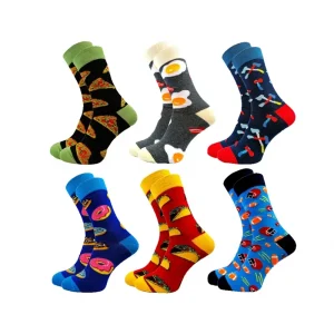 Custom Funny Socks Support Free Design Novelty Socks Custom Pattern Logo Design Cotton Crew Funny Socks Jacquard Knitted