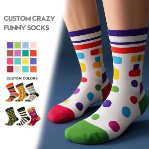 Custom Happy Funny Socks Colorful Free Design Funny Socks for Men Novelty Casual Men Dress Crew Socks Custom Funny Sokken