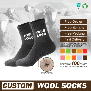 Custom Heavyweight Wool Socks Men Thick Thermal Indoor Socks Soft Winter Home Socks Cozy Lounge & Sleep Socks