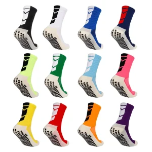 Custom High Elastic Compression Sock Men’s Anti slip Athletic Grip Towel Bottom Football Soccer Terry Socks