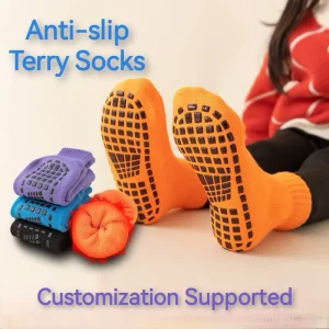 Custom High Quality Children Anti slip Floor Socks Cotton Terry Socks Crew Socks Kids Socks Children trampoline Socks
