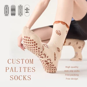 Custom High quality Cotton Soft Pilates Socks Skin friendly Yoga Socks Jacquard Compression Socks