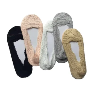 Custom Invisible Lace No Show Non Slip Boat Sock Silicone Solid Color Low Cut Socks