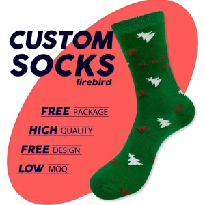 Custom Jacquard Design Knitted Cotton Bamboo Fiber Sweat Absorbent Soft and Smooth Casual Style Crew Socks