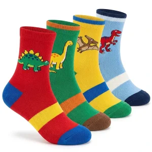 Custom Kids Cotton Crew Socks Cartoon Animal Pattern Children Socks with Logo Packaging for Private Label Brands