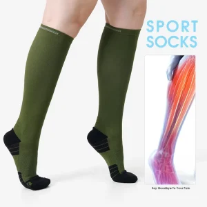 Custom Knee High Compression Football Socks 15-20 MmHg Thickened Terry Breathable Anti Slip for Soccer Sports