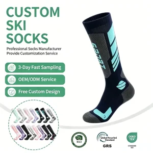 Custom Knee High Ski Socks Eco Knitted Breathable Winter Outdoor Hiking Anti Slip Men Women Crew Sports Socks
