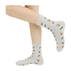Custom Knitted Breathable Cotton Crew Socks Cute Animal Character Novelty Graphic Design Casual Socks