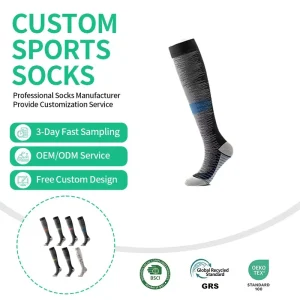 Custom Knitted Calcetines Deportivos Anti Slip Breathable Sweat Absorbent Sporty Long Mid Calf Knee High Outdoor Sports Socks