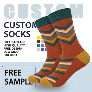 Custom Knitted Dress Socks Classic Striped Design Unisex High Quality Cotton Dress Socks