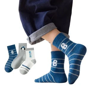 Custom Knitted Toddler Socks Winter Cartoon Designs in Thick Cotton