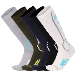 Custom Knitted Winter Ski Socks Thick Thermal Tube Full Terry Cuff Logo ODM Adults Knee High Eco-Friendly Breathable